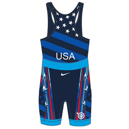 USA Wrestling Nike Prism Women's Blue Singlet